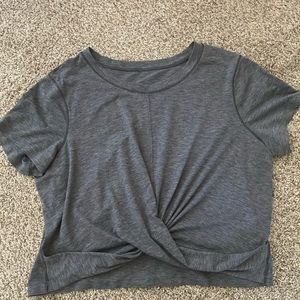 gray lululemon twist front top